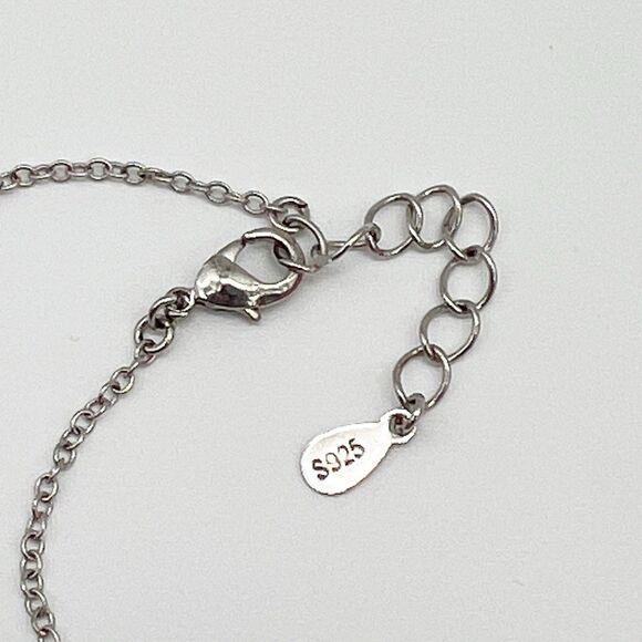 Guardian Angel Wings Austrian Crystal Heart  Pendant Necklace 925 Silver 17” - Picture 5 of 5